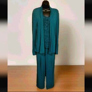 Hot Cotton Marc Ware Green 3 pc Knit Set Ladies Small Made In USA READ